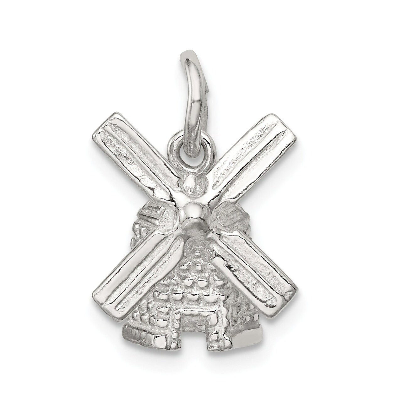 Sterling Silver Windmill Charm Pendant Farm Jewelry 15mm x 12mm